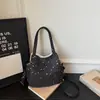 Bolso de Hombro Sencillo Personalizado, Bolso de Mano Plegado Casual para Mujer con Diseño de Estrella, Nuevo Bolso Grande de Gran Capacidad para Axila de Primavera y Verano