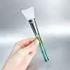 Pincel de cabo de bambu de alta qualidade, pincel para blush, pincel de silicone para máscara facial, pincel de maquiagem multifuncional, pincel para pó de uso duplo seco e úmido, pincel para pó residual