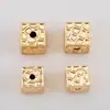 Contas Espaçadoras Quadradas com Textura de Madeira Banhadas a Cobre Geométricas Retrô Luxo Leve Contas Soltas Materiais para Acessórios de Pulseira Colar DIY