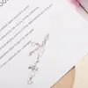 Estilo Coreano y Japonés Ins Dulce Femenino Estrella Plateada Lazo Cadena para Teléfono Simple Versátil Cadena de Tarjeta Goo Colgante