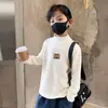 Y2018 # Camiseta de Terciopelo de Manga Larga para Niños Primavera y Otoño Cuello Medio Alto Camisa para Vestir por Capas Niños 2025 Top Cálido
