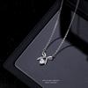 Collar de plata de ley 925 con lazo de diamantes y forma de corazón para mujer, estilo coreano, con cadena de clavícula fresca y dulce para el cabello.