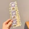 Fita Mágica Infantil Desenho Laço Renda Franja Patch para Meninas Pequenas, Fixador de Cabelo Amigo do Cabelo para Meninas