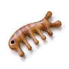 Peine de Madera de Caballito de Mar de Sándalo Rojo para Masaje del Cuero Cabelludo y la Cabeza en Casa Peine de Masaje de Madera de Doble Propósito para Raspar la Columna Cervical y los Ojos