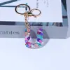 Llavero de Resina con Lentejuelas Letra Inglesa Transfronterizo Europeo y Americano Sentido Avanzado Morado Lindo Colgante para Bolsa Mochila Llavero Adornos