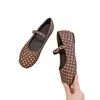 Novedad Otoño 2026 Estilo Francés Casual Poco Profundos Puntera Redonda Zapatos de Abuela para Mujer, Mocasines Mary Jane Planos sin Cordones para Mujer