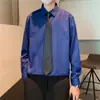 Camisa de Manga Longa para Homens no Verão e Outono, Cor Sólida Solta, Camisa Branca Interna, Estilo Coreano Moderno, Bonita, Roupa Casual de Trabalho