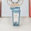 Vaso Batidor Portátil de Plástico de Doble Capa de 500 ml con Escala Batido de Leche Proteína en Polvo Fitness Deportes Regalo Vaso de Agua