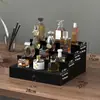 Estante de Madera para Perfumes de Hombre, Estante de Almacenamiento para Perfumes de Hombre, Estante de Exhibición de Perfumes Tipo Escalera con Cajón, Estante de Almacenamiento para el Hogar