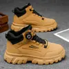 Botas Calzado de Hombre Otoño Nuevo Suela Gruesa Antideslizantes Zapatos de Trabajo Botines de Hombre Caña Alta Casual Botas de Ruibarbo Calzado de Hombre de Moda