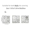 Adesivos de Azulejo Floral Vintage Autoadesivos 2D, Resistentes à Água e Óleo, Adesivos à Prova de Gordura para Cozinha, Adesivos de Parede para Reforma de Parede e Móveis de Banheiro