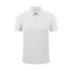 Camiseta tipo polo ligera de secado rápido para hombre de 120g para deportes al aire libre y fitness, camiseta de manga corta con solapa de cremallera y logo bordado