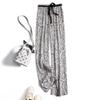 Pantalones de pierna ancha de seda de hielo para mujer verano Amazon Japón transfronterizo nuevos antiarrugas drapeado sueltos casuales rectos