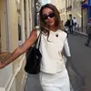 Chal de Moda con Botón Único sin Mangas de Color Sólido, Nuevo Estilo Primavera/Verano 2026, Top con Diseño de Moda Transfronterizo Europeo y Americano