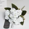 Nuevas flores artificiales de gypsophila y rosas pequeñas de colores otoñales, arreglos florales estilo coreano, flores artificiales, flores de seda, venta al por mayor de comercio exterior, comercio exterior transfronterizo