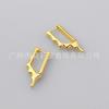 Pendientes de latón chapado en oro de 18 quilates con diseño original de nicho con dientes irregulares, estilo INS con personalidad E221400