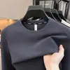 Sudadera de aire de manga larga con cuello redondo para otoño para hombre, nuevo estilo 2026, suave y cómoda, capa base cálida para hombre