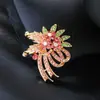 Broche Floral, Moderno y Versátil, Elegante Pin de Flor con Pedrería, Lujoso Accesorio para Traje y Abrigo, Broche de Planta Floral