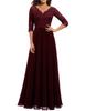Vestido Nuevo de 6 Colores y 5 Tallas de Venta Caliente Europeo y Americano Amazon Vestido Encaje Costuras Cintura Larga Vestido Noble vestido