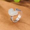 Anillo Retro Viejo Nuevo Chino Auspicioso Ruyi Hoja de Pie de Plata S999 Yilu Jade Hetian Estilo Étnico