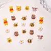 Lindo Winnie the Pooh Transparente de Hielo Joyería para Uñas Caricatura Resina Estéreo Accesorios de Uñas Usables Accesorios para Pasadores de Pelo Pendientes DIY