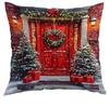 Temu Nova Capa de Almofada Guirlanda de Natal Poliéster Estampada Decoração de Feriado Sala de Estar Capa de Almofada de Sofá Quarto Travesseiro