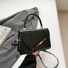 Bolso Pequeño Portátil Retro Simple para Mujer 2025 Nueva Moda Patrón Cocodrilo Estilo Occidental Hombro Cruzado Bolso Cuadrado Pequeño