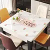 Mantel de mesa de PVC semitransparente de dibujos animados, antideslizante, resistente a la suciedad, resistente al calor, nuevo modelo 2025, lujo ligero, tacto de alta gama, engrosado, mantel termoaislante