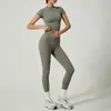 Conjunto Rápido de Yoga Transfronteiriço Europa Conjunto de Pilates Conjunto de Verão Lulu Leggings Femininas Conjunto Fitness