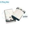 Conector USB Tipo C 24P placa de fixação macho C = 11,3mm Distância P 0,75 núcleo de borracha vazamento externo pino completo Macho
