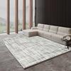 Alfombra Italiana Abstracta Geométrica para Sala de Estar, Alfombra Nórdica de Lujo Ligero para Dormitorio Gris, Alfombra de Imitación Cachemira de Cobertura Total para Habitación de Hotel