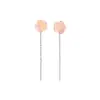 Brincos de Flor Rosa Estéreo Pretos, Estilo Retrô Hong Kong Super Fada Design de Nicho Brincos de Camélia, Estilo Personalizado de Verão