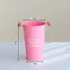 Balde de Flores para Casa Estilo Nórdico, Balde de Flores Frescas para Floricultura, Balde Decorativo de Lata, Balde para Arranjo de Flores com Água Profunda, Vaso de Flores Grande
