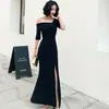 Vestido de Verão para Mulheres 2026, Emagrecedor de Um Ombro Simples e Elegante de Manga Curta com Fenda Vestido Majestoso