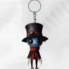 Novo produto transfronteiriço: chaveiro plano de acrílico colorido em formato de vaca de desenho animado, argola de chaveiro e pingente para carro/mochila