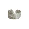 Anillo de Textura Tejida Dulce para Mujer, Borde Ancho Geométrico, Anillo Abierto de Moda Versátil, Tendencia de Anillo para Dedo Índice Estilo Ins