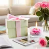 Vela Perfumada de Vidrio Transfronteriza Forma de Rosa Cera de Soja Día de San Valentín Día de la Madre Vela de Recuerdo Aromaterapia