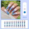 Uñas Postizas Estilo Ins Transfronterizo Deseo Puro Mate Esmerilado Impreso en 3D Uñas Postizas Largas para Manicura