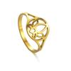 Joyería de Pequeño Valor: Anillo de Loto Hueco de Acero Inoxidable para Mujer, Accesorio de Mano Estilo Europeo y Americano, Anillo Apilable para Pareja, Moderno y Único