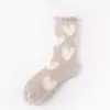 Meias Outono e Inverno Femininas de Coral Sem Fiapos Amor Espessadas Quentes Meia de Cano Médio Estilo Japonês Lua Dormindo Meias de Chão