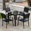 Mesas y Sillas de Plástico-Madera para Exteriores, Muebles para Cafetería al Aire Libre en el Patio, Muebles de Madera Anticorrosión para Terraza, Fábrica de Mesas y Sillas de Ocio para Balcón