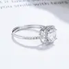 Anillo Cuadrado de Diamante de Plata de Ley 925 para Mujer, Anillo Cuadrado Sencillo y Versátil Full Diamond, Joyería de Plata Moderna y Elegante Personalizada