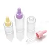 Al por mayor en stock 20ml 30ml botellas de aceite esencial de hombro plano esmerilado, botellas de vidrio 40ml 50ml botellas gotero de hombro plano transparentes