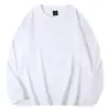 Envio Direto em Estoque Camiseta de Manga Longa 100% Algodão Puro com Punhos, Camiseta Base de Manga Longa de Algodão Puro Pesado para Outono, Top Solto