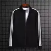 Venta al por mayor de comercio exterior Sudaderas tipo cárdigan para hombre y mujer Tres Rayas Ropa deportiva casual Holgadas Baratas Estudiante Casual Chaquetas para correr