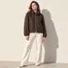 Otoño Invierno 2026 Abrigo de Lana de Yak Cuello Alto Abrigo de Lana Temperamento Holgado Tacto de Alta Gama Top Corto de Lana de Yak Mujer