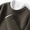 Suéter de Cachemira Baicai de Terciopelo con Cuello Redondo Bajo para Hombre, Jersey de Punto Casual de Negocios, Capa Base de Punto, Suéter Nuevo de Lana Otoño Invierno