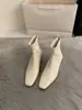 Botines de tobillo cuadrados estilo coreano, minimalistas, nueva colección otoño/invierno, botines Chelsea de tacón de cuña, botas de ajuste ceñido para mujer