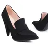 Sapatos Slip-On Femininos Tamanhos 34-43, Adequados para Todas as Estações, Sapatos Femininos de Bico Fino com Solado de Borracha e Salto Fino, Sapatos Femininos de Tamanho Grande para Venda Transfronteiriça