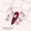 Pedras de Strass Rosa Sakura com Fundo Pontiagudo para Nail Art, Pedras de Strass de Formato Irregular, Decorações para Nail Art, Strass de Unha Coração Borboleta Diamante K9 Atacado